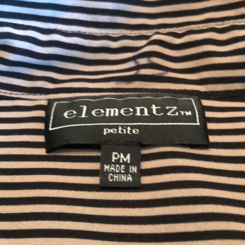 Elementz Vertical Striped Button Down - Petite Med - image 3